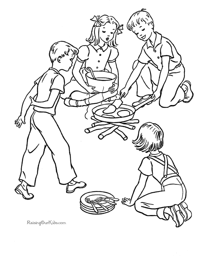 Plansa de colorat cu Camping 87 86